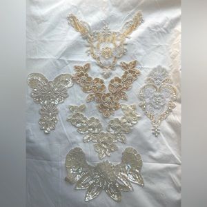 Lot of 6 bridal appliqué